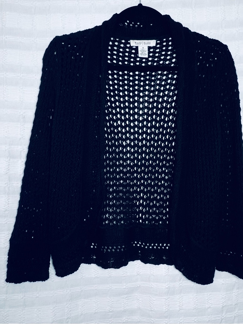 White House Black Market Black Open-Knit Women's Cardigan